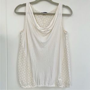 Gap Mixed Media Cream Sleeveless Top
